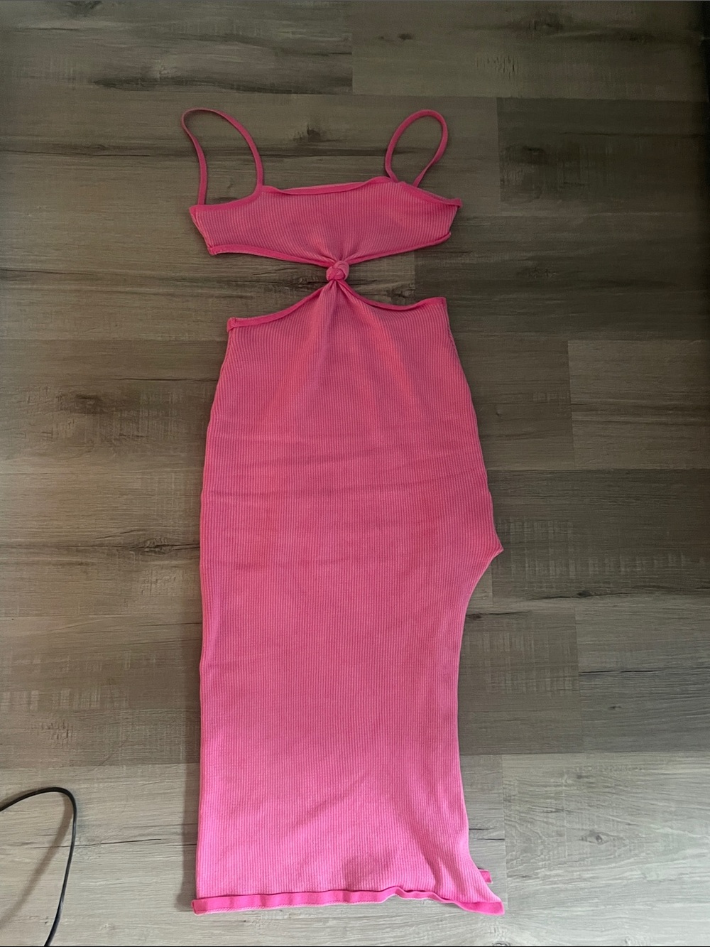 Hello Molly Pink Cutout Ribbed Maxi Dress - Picture 2 of 4